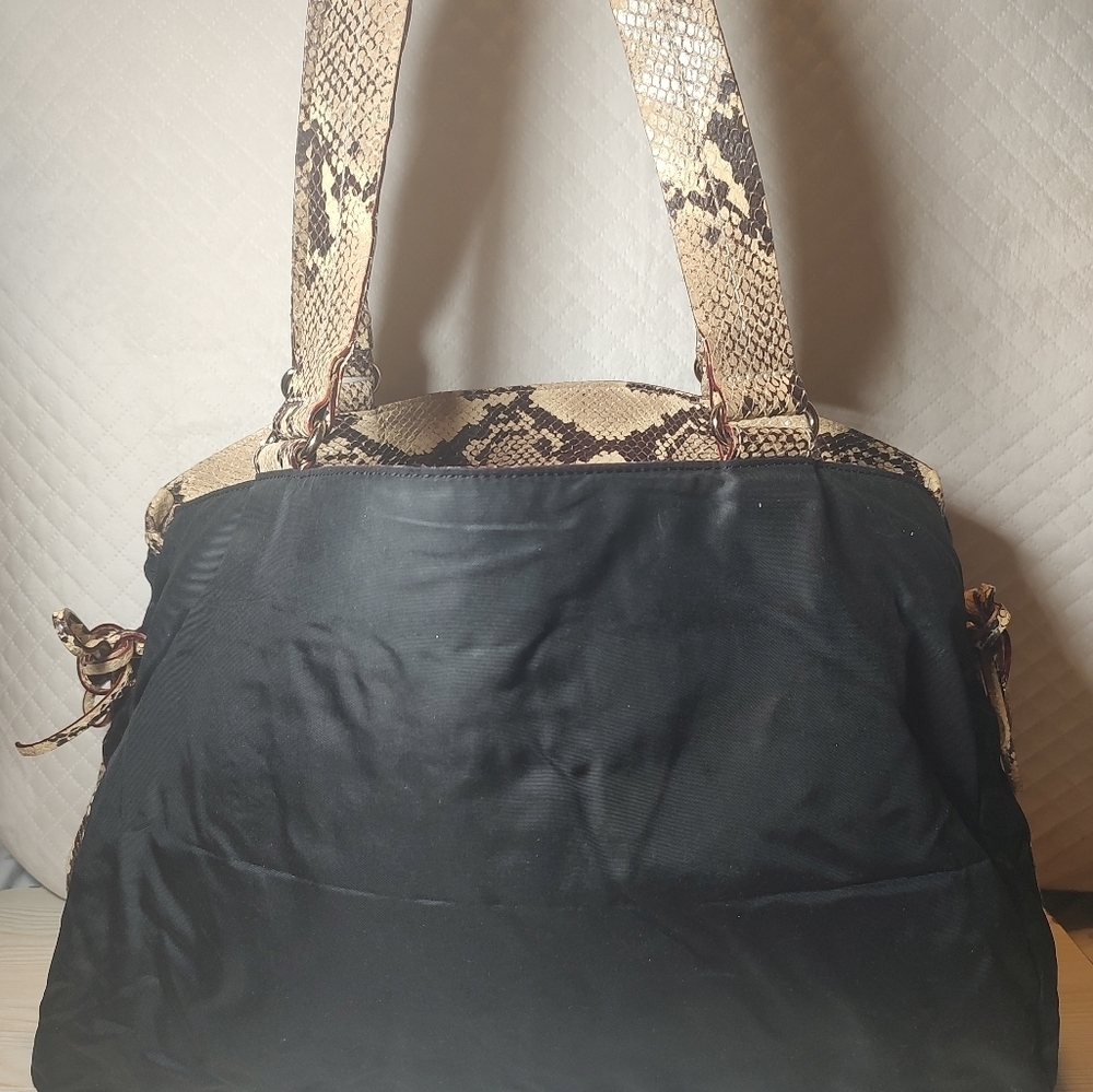Kate  Spade Nylon w/snakeskin trim shoulder Bag - GUC - Picture 6 of 13